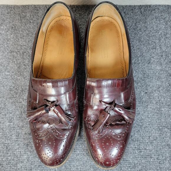 Vtg Johnston & Murphy Heritage Kiltie Tassel Wingtip Loafers Mens 9C Leather USA main image 10